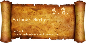 Valasek Norbert névjegykártya